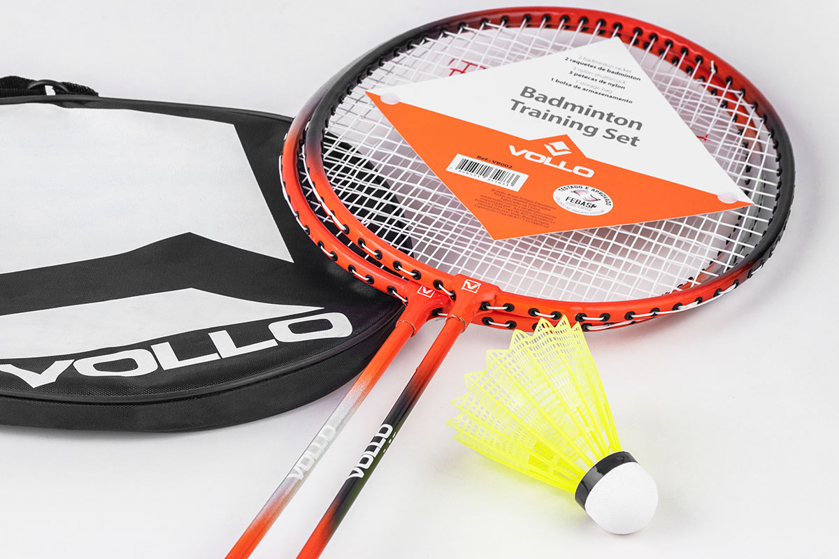 Kit Badminton com 2 Raquetes e 3 Petecas ...